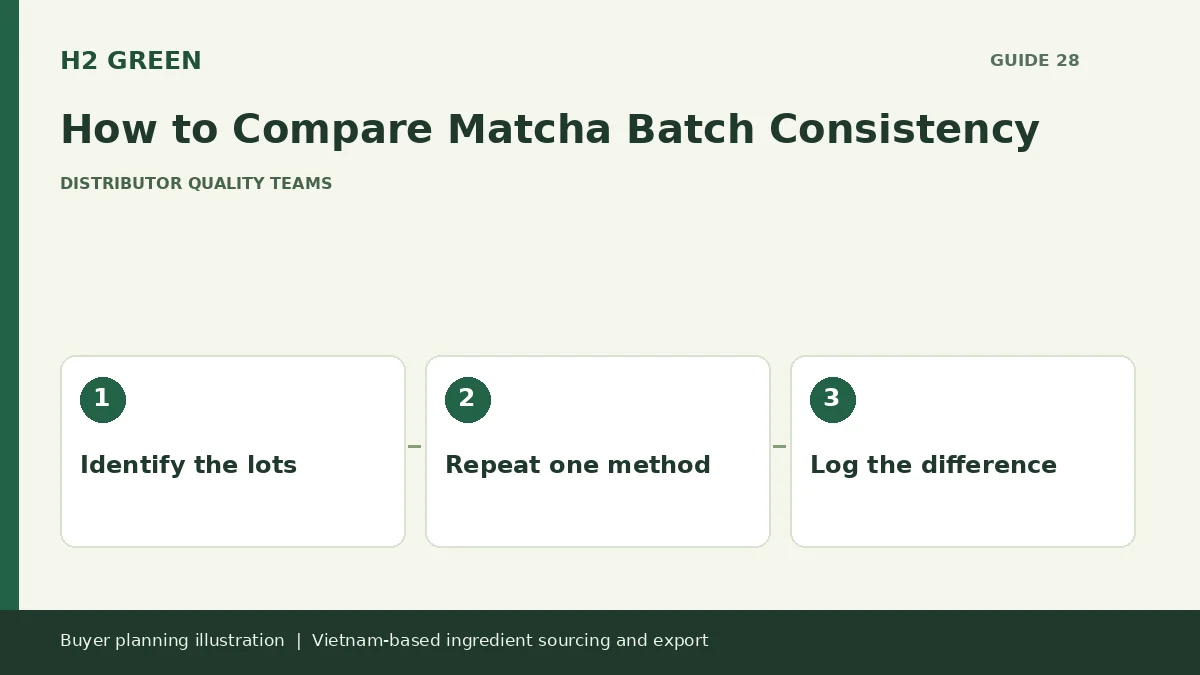 Buyer planning illustration: Identify the lots, Repeat one method, Log the difference