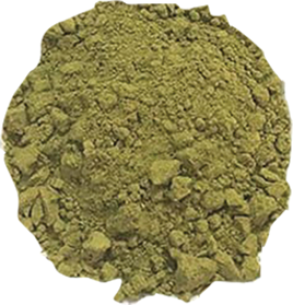 Green fish mint plant powder shown as a product reference