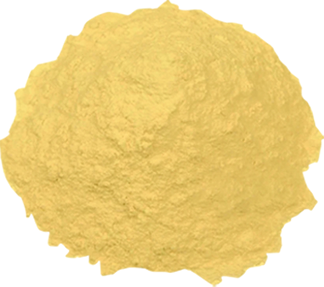 Passion fruit powder showing its powder colour and texture